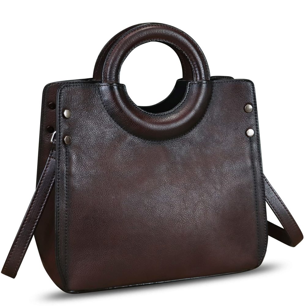 Genuine Leather Satchel Leather Handbag Top Handle Bags Handmade :3